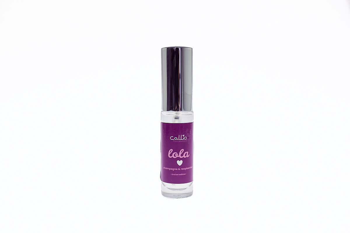 Lola limited edition eau de parfum bottle - champagne and raspberry fragrance by Callio Fragrance
