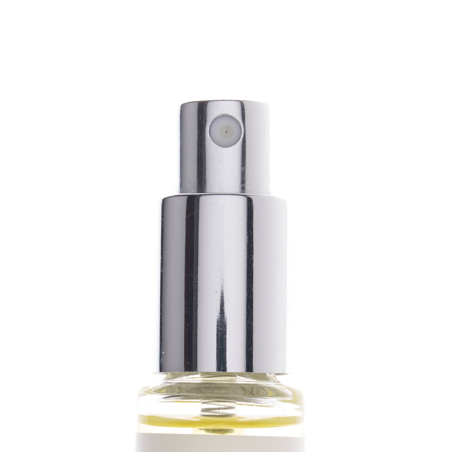 Image of a silver spray top for a travel-size perfume bottle by Callio Fragrance.